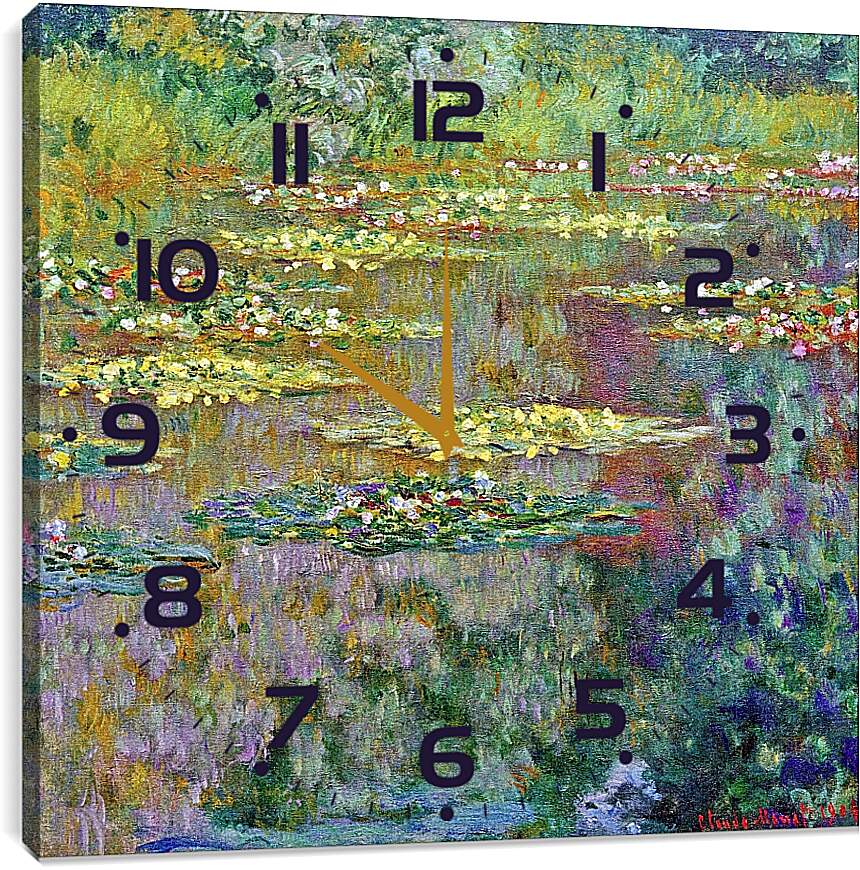 Часы картина - Sea Rose Pond. Клод Моне
