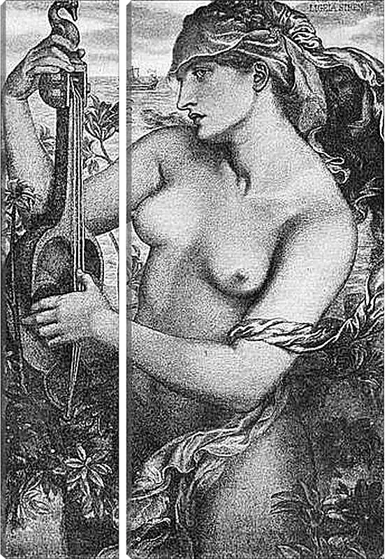 Модульная картина - Ligeia Siren. Данте Габриэль Россетти