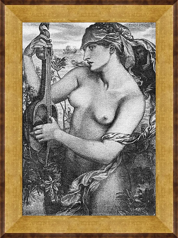 Картина в раме - Ligeia Siren. Данте Габриэль Россетти