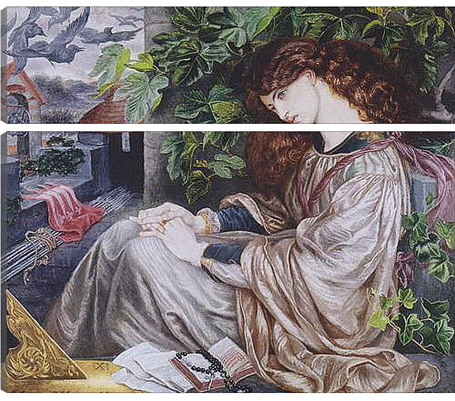 Модульная картина - La Pia de Tolomei. Данте Габриэль Россетти