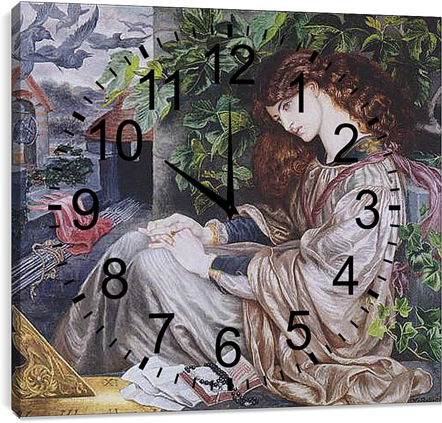Часы картина - La Pia de Tolomei. Данте Габриэль Россетти
