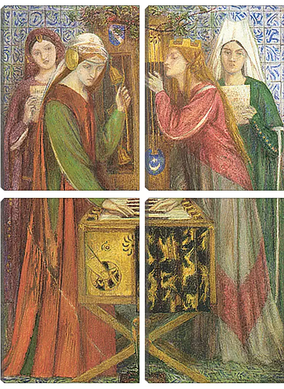 Модульная картина - The Blue Closet. Данте Габриэль Россетти