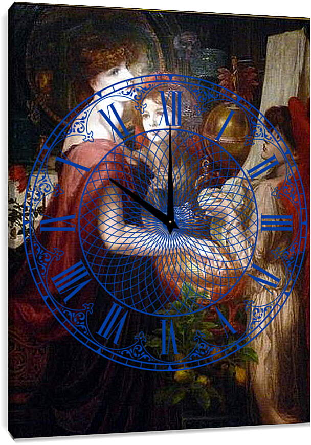Часы картина - La Bella Mano. Данте Габриэль Россетти
