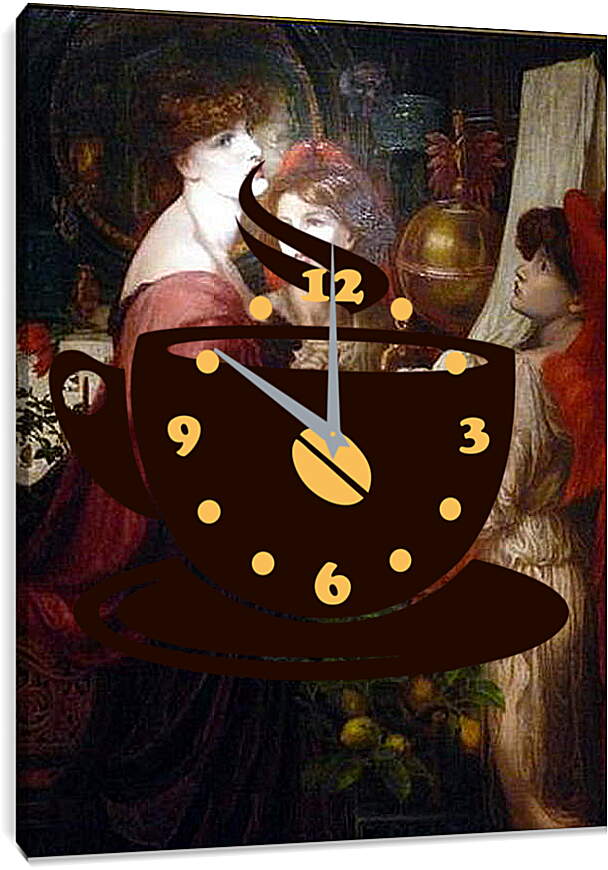 Часы картина - La Bella Mano. Данте Габриэль Россетти
