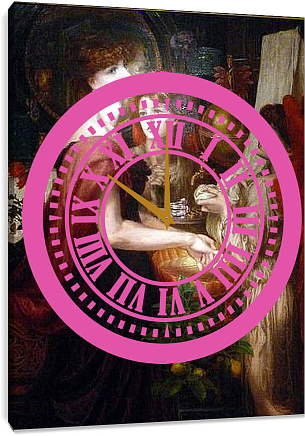 Часы картина - La Bella Mano. Данте Габриэль Россетти
