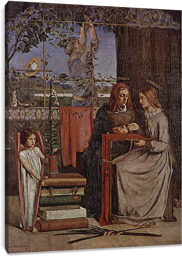 Постер и плакат - The Girlhood of Mary Virgin. Данте Габриэль Россетти
