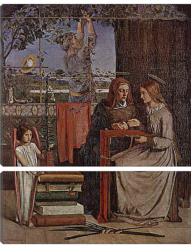 Модульная картина - The Girlhood of Mary Virgin. Данте Габриэль Россетти
