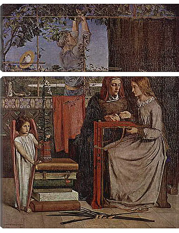 Модульная картина - The Girlhood of Mary Virgin. Данте Габриэль Россетти