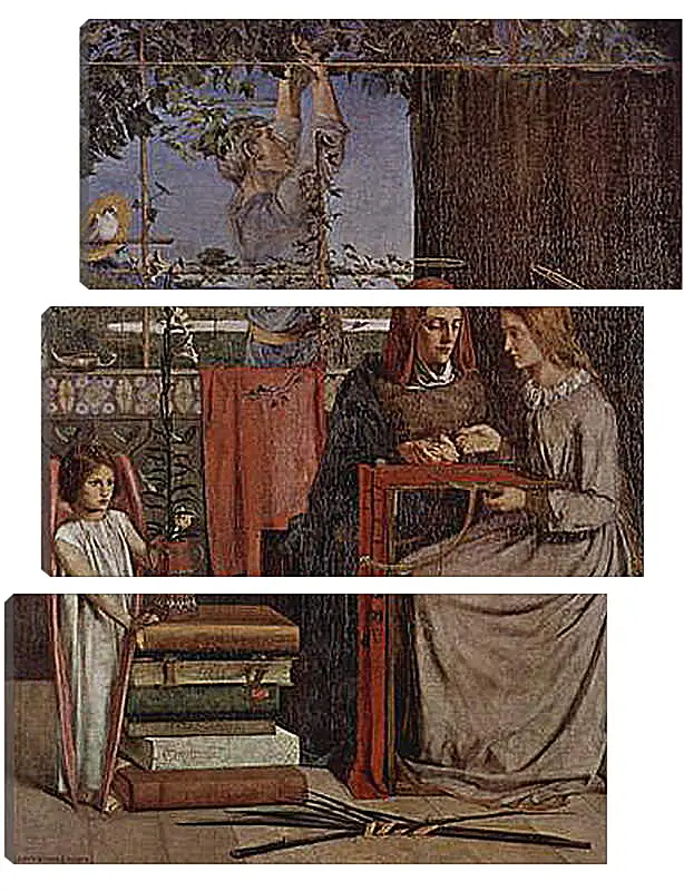 Модульная картина - The Girlhood of Mary Virgin. Данте Габриэль Россетти