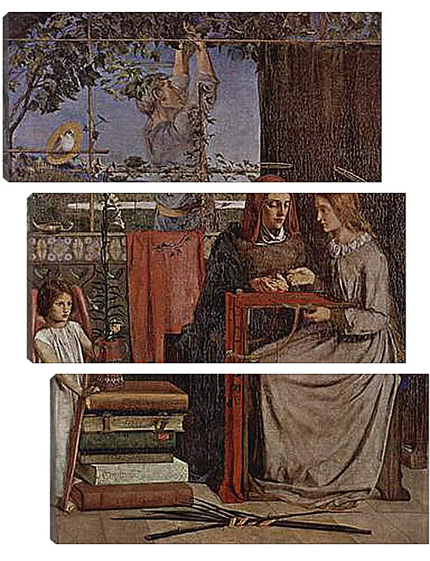 Модульная картина - The Girlhood of Mary Virgin. Данте Габриэль Россетти
