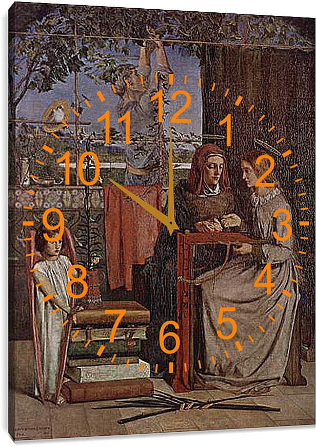 Часы картина - The Girlhood of Mary Virgin. Данте Габриэль Россетти