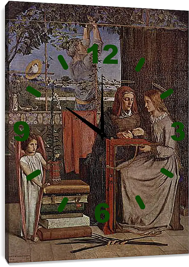 Часы картина - The Girlhood of Mary Virgin. Данте Габриэль Россетти