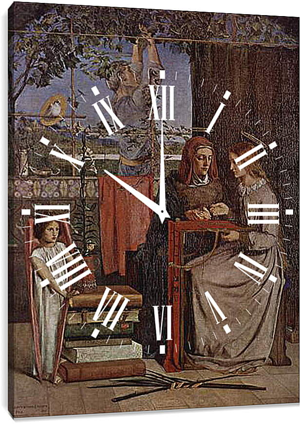 Часы картина - The Girlhood of Mary Virgin. Данте Габриэль Россетти