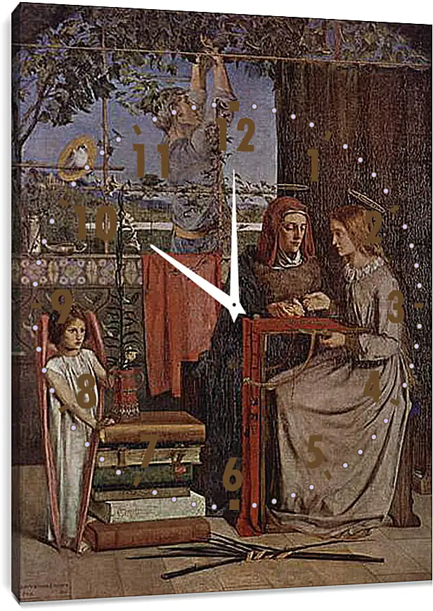 Часы картина - The Girlhood of Mary Virgin. Данте Габриэль Россетти