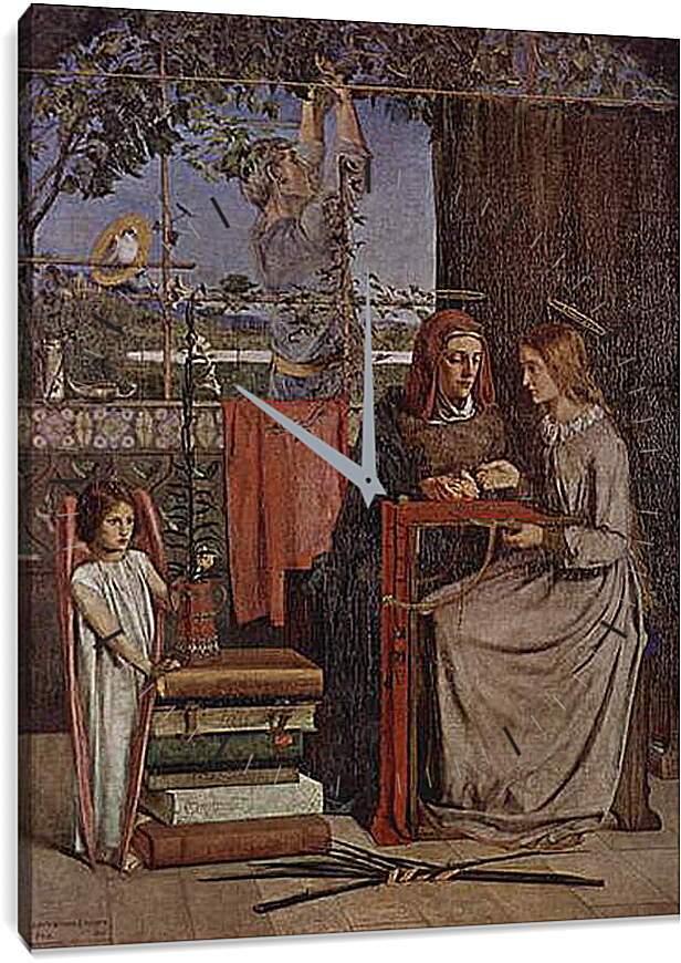 Часы картина - The Girlhood of Mary Virgin. Данте Габриэль Россетти
