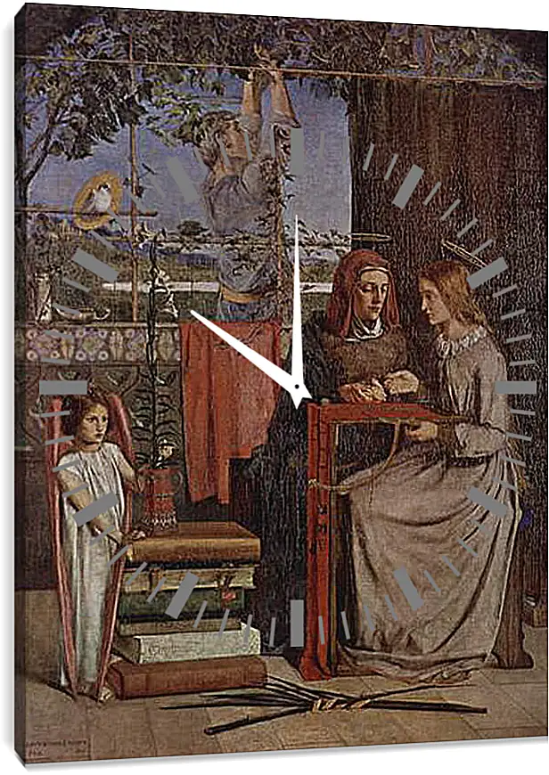 Часы картина - The Girlhood of Mary Virgin. Данте Габриэль Россетти