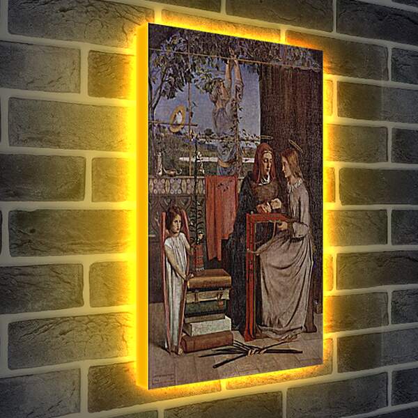 Лайтбокс световая панель - The Girlhood of Mary Virgin. Данте Габриэль Россетти
