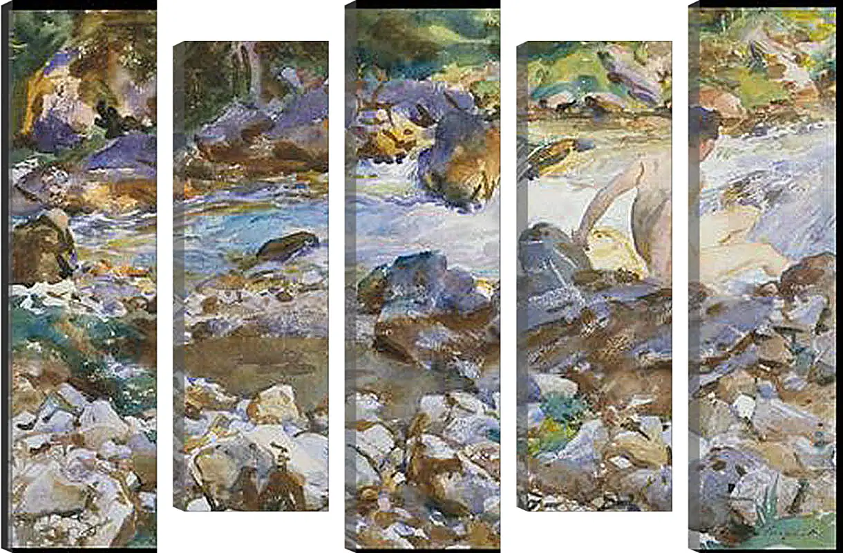 Модульная картина - Mountain Stream - Горный поток. Джон Сингер Сарджент
