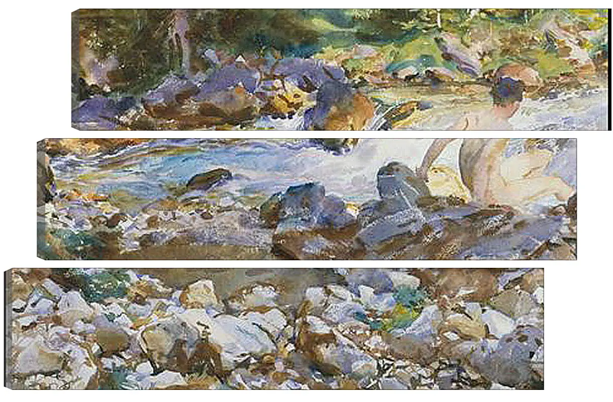 Модульная картина - Mountain Stream - Горный поток. Джон Сингер Сарджент