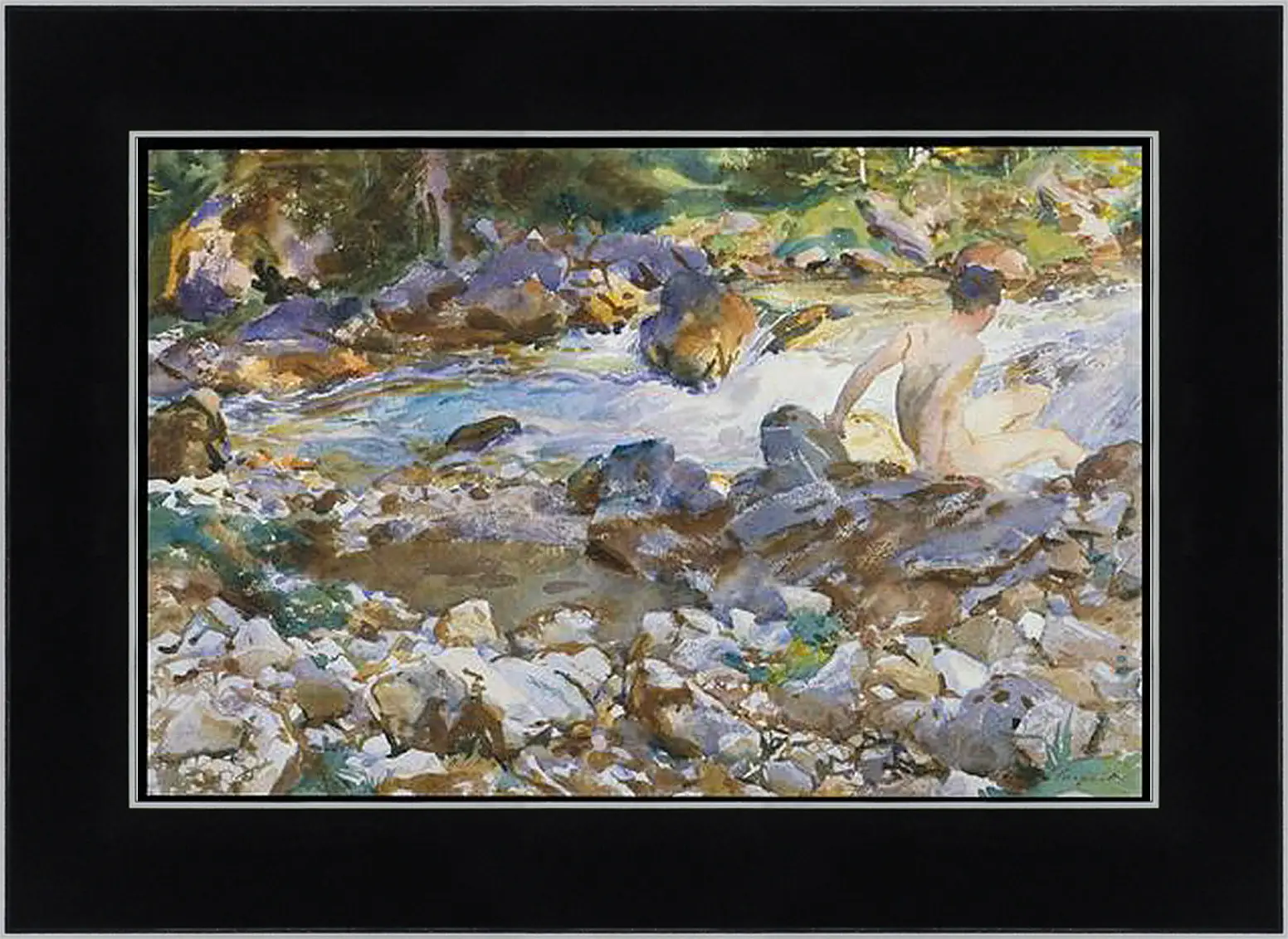 Картина в раме - Mountain Stream - Горный поток. Джон Сингер Сарджент