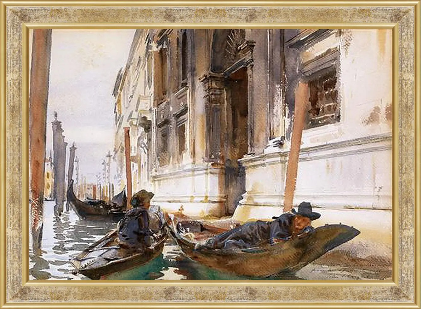 Картина в раме - Gondoliers’ Siesta - Сингер Сарджент. Джон Сингер Сарджент