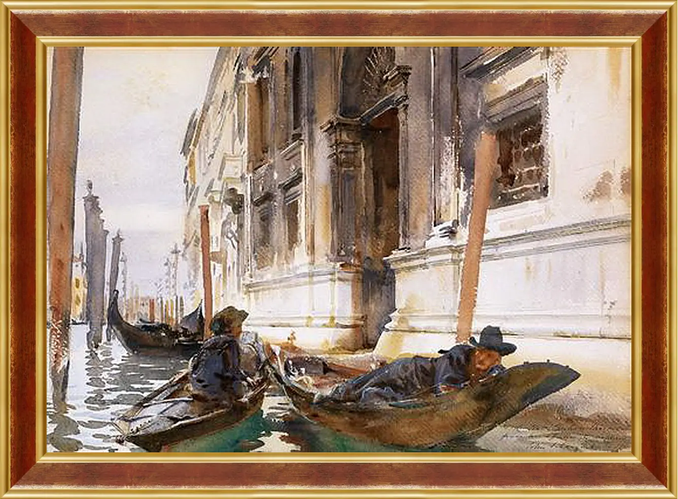 Картина в раме - Gondoliers’ Siesta - Сингер Сарджент. Джон Сингер Сарджент
