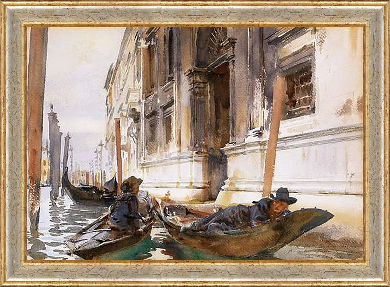 Картина в раме - Gondoliers’ Siesta - Сингер Сарджент. Джон Сингер Сарджент
