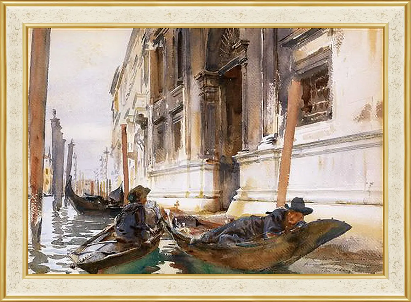 Картина в раме - Gondoliers’ Siesta - Сингер Сарджент. Джон Сингер Сарджент