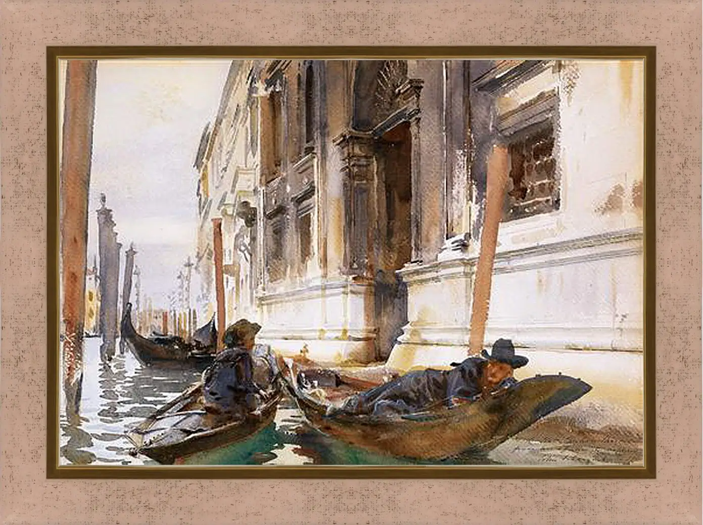 Картина в раме - Gondoliers’ Siesta - Сингер Сарджент. Джон Сингер Сарджент