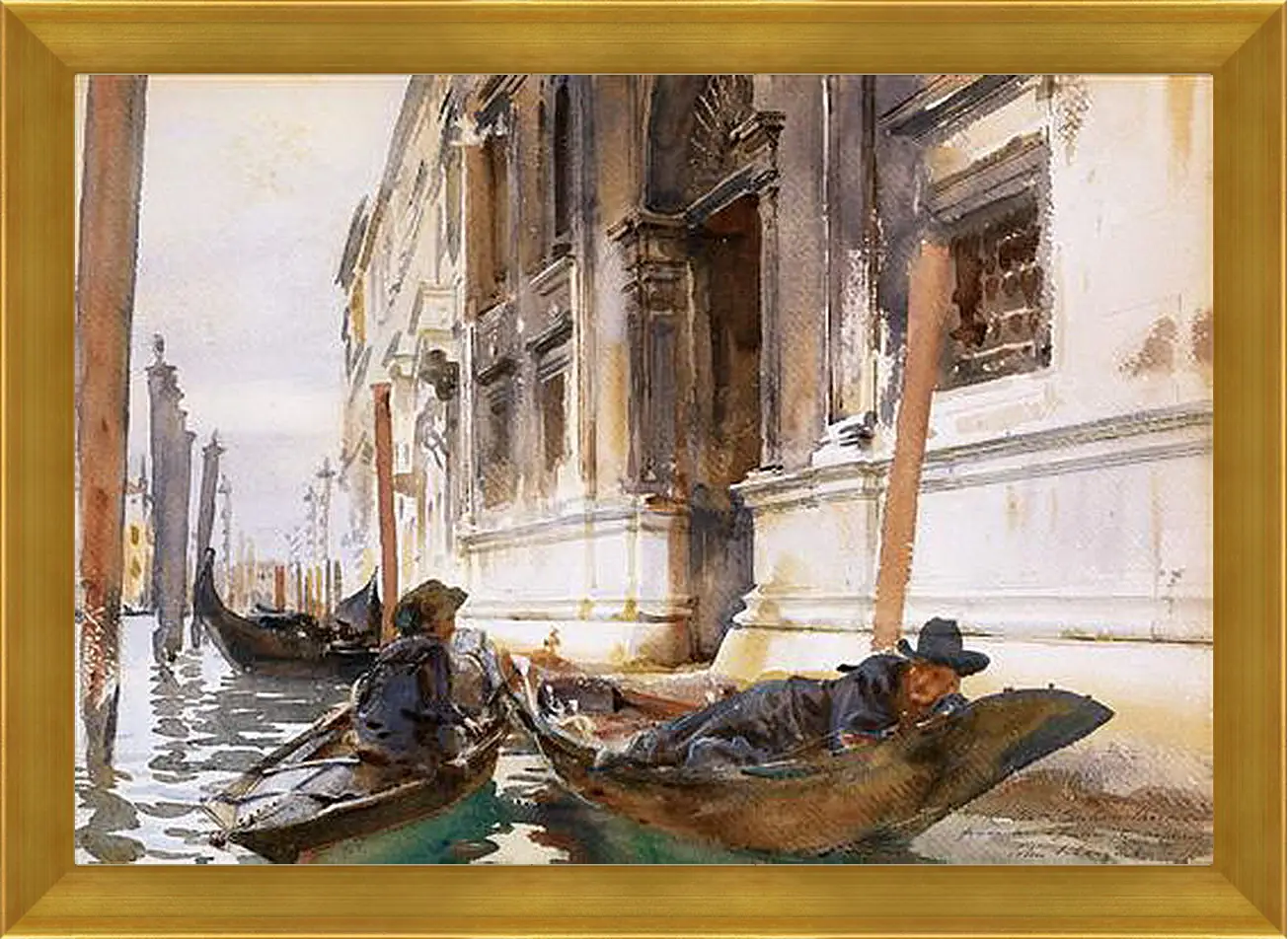 Картина в раме - Gondoliers’ Siesta - Сингер Сарджент. Джон Сингер Сарджент
