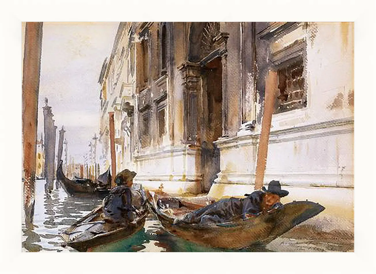 Картина в раме - Gondoliers’ Siesta - Сингер Сарджент. Джон Сингер Сарджент