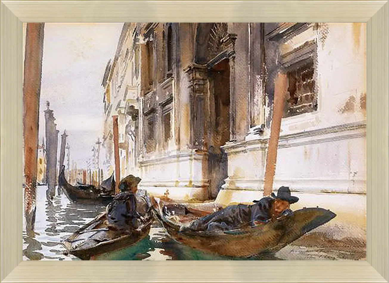 Картина в раме - Gondoliers’ Siesta - Сингер Сарджент. Джон Сингер Сарджент