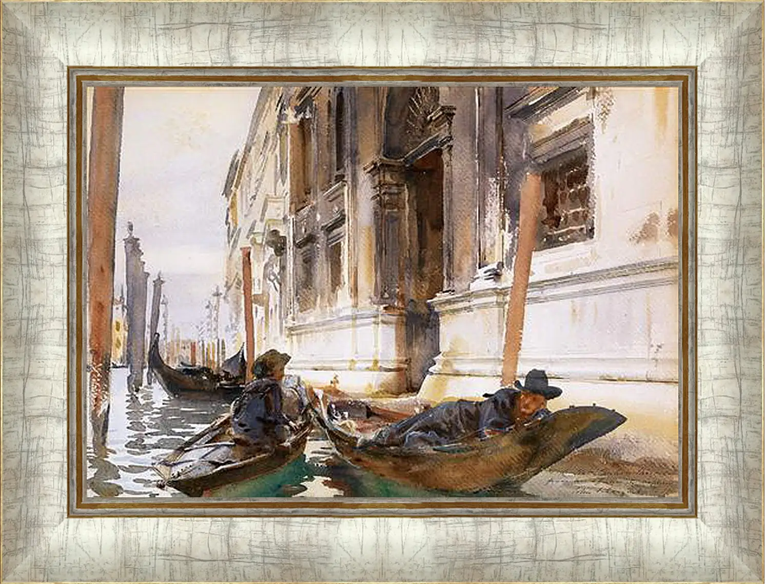 Картина в раме - Gondoliers’ Siesta - Сингер Сарджент. Джон Сингер Сарджент