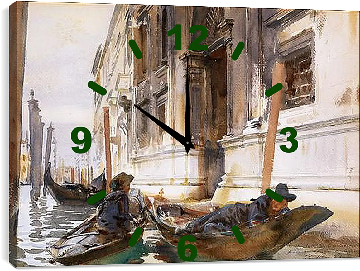 Часы картина - Gondoliers’ Siesta - Сингер Сарджент. Джон Сингер Сарджент