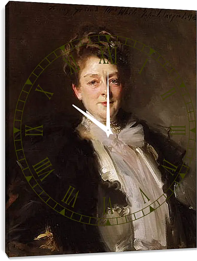 Часы картина - Portrait of Mrs. J. William White. Джон Сингер Сарджент
