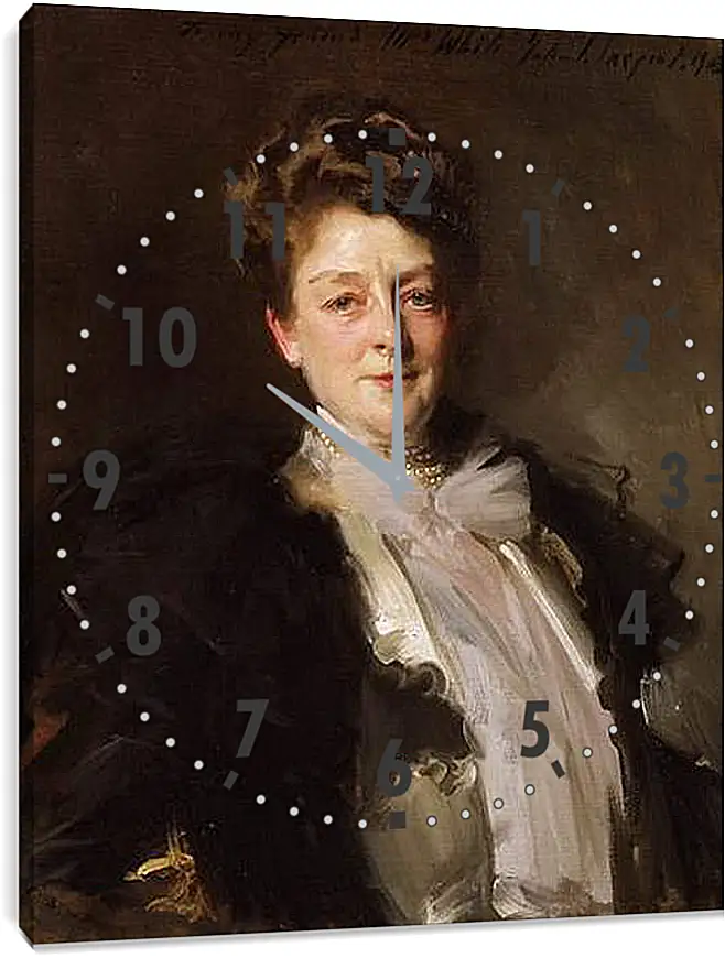 Часы картина - Portrait of Mrs. J. William White. Джон Сингер Сарджент
