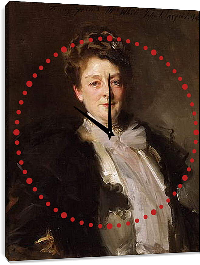 Часы картина - Portrait of Mrs. J. William White. Джон Сингер Сарджент

