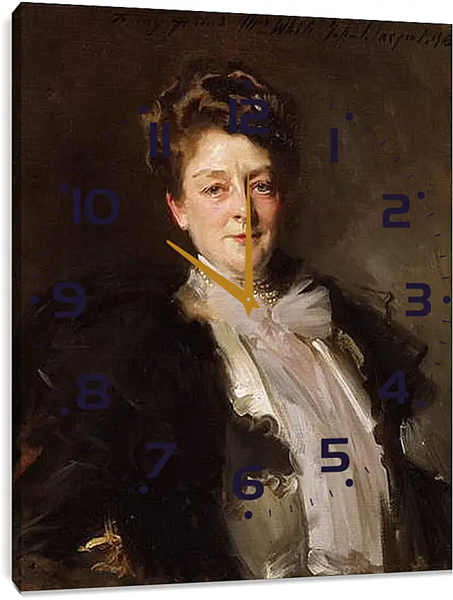 Часы картина - Portrait of Mrs. J. William White. Джон Сингер Сарджент
