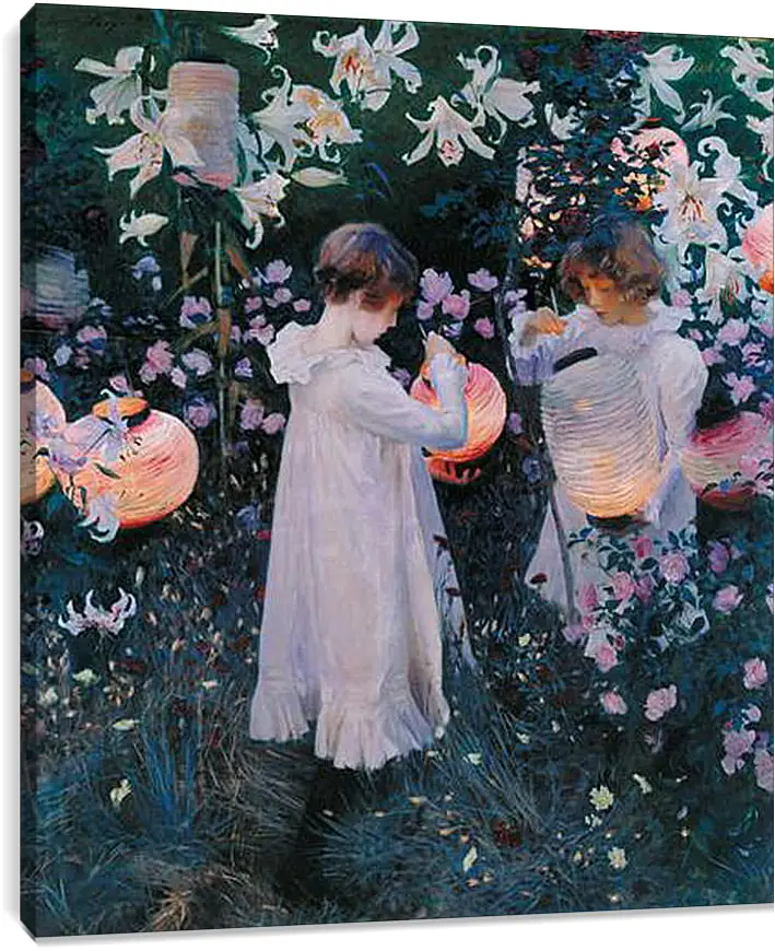 Постер и плакат - Carnation, Lily, Lily, Rose - Гвоздика, лилия, лилия, роза. Джон Сингер Сарджент