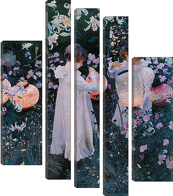 Модульная картина - Carnation, Lily, Lily, Rose - Гвоздика, лилия, лилия, роза. Джон Сингер Сарджент