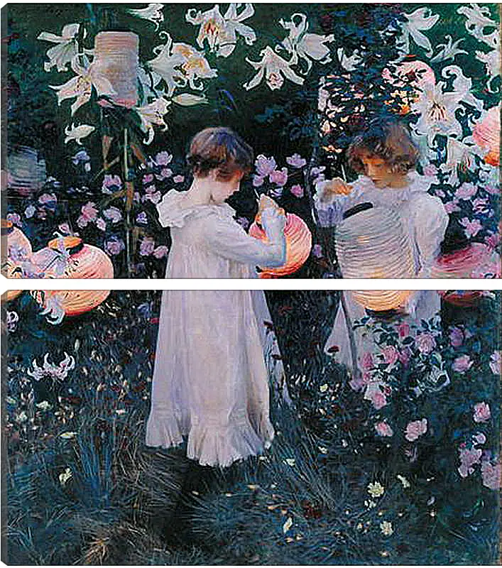 Модульная картина - Carnation, Lily, Lily, Rose - Гвоздика, лилия, лилия, роза. Джон Сингер Сарджент