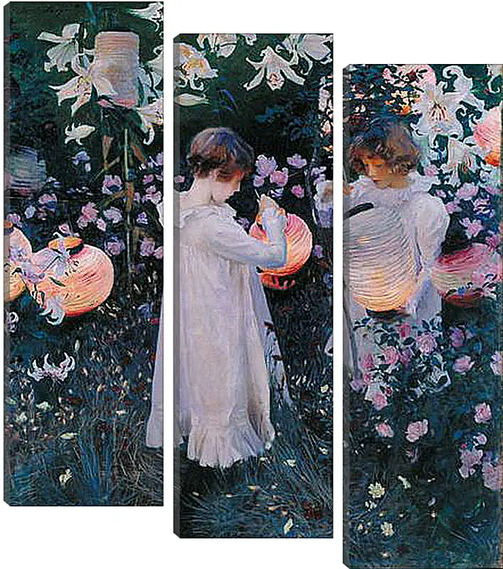 Модульная картина - Carnation, Lily, Lily, Rose - Гвоздика, лилия, лилия, роза. Джон Сингер Сарджент