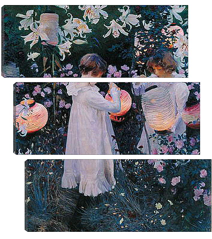 Модульная картина - Carnation, Lily, Lily, Rose - Гвоздика, лилия, лилия, роза. Джон Сингер Сарджент
