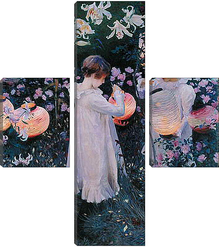 Модульная картина - Carnation, Lily, Lily, Rose - Гвоздика, лилия, лилия, роза. Джон Сингер Сарджент
