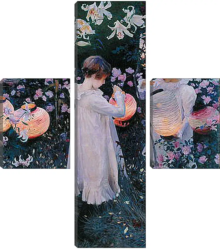 Модульная картина - Carnation, Lily, Lily, Rose - Гвоздика, лилия, лилия, роза. Джон Сингер Сарджент