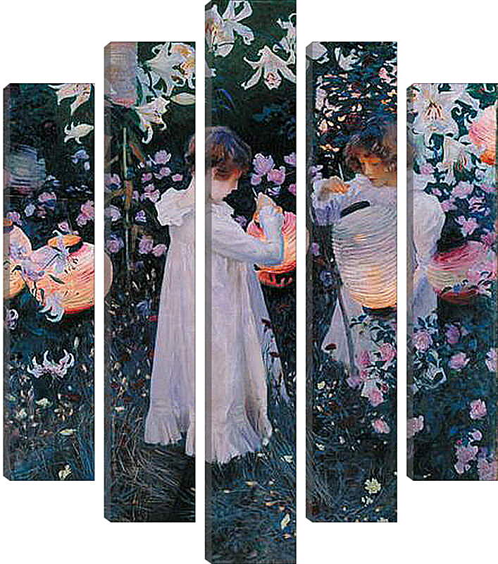 Модульная картина - Carnation, Lily, Lily, Rose - Гвоздика, лилия, лилия, роза. Джон Сингер Сарджент