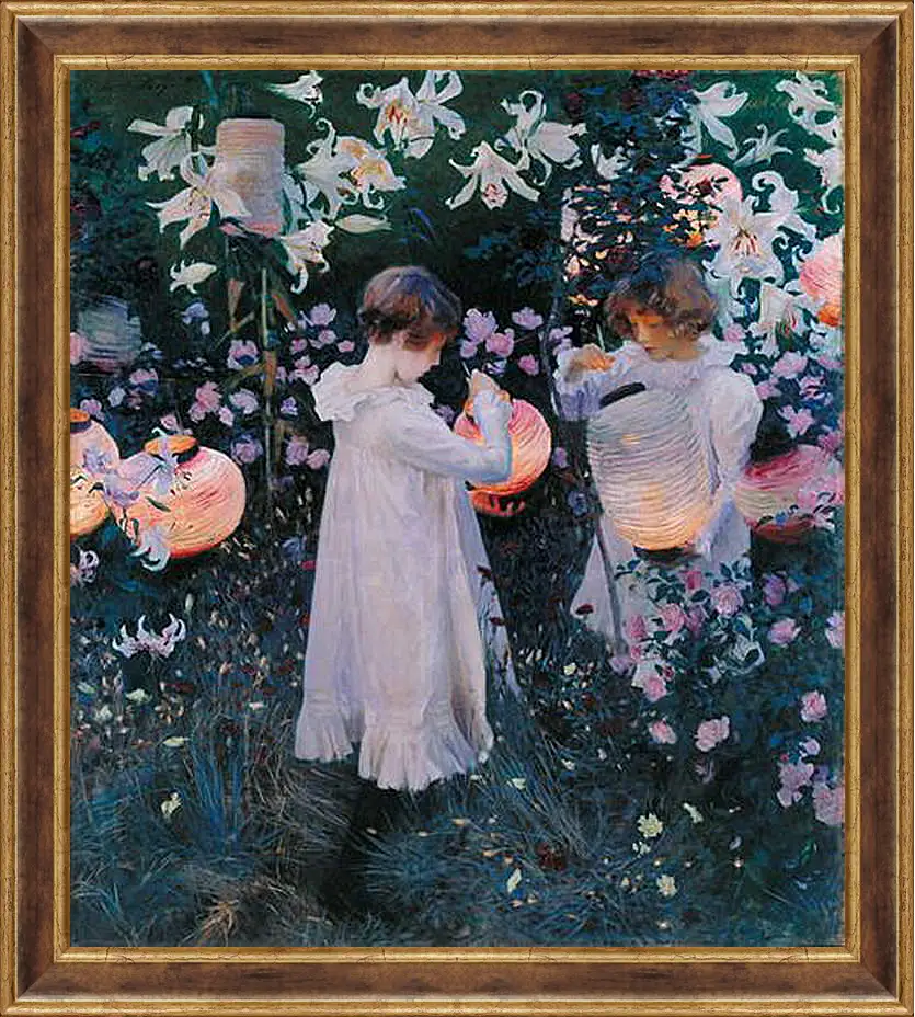 Картина в раме - Carnation, Lily, Lily, Rose - Гвоздика, лилия, лилия, роза. Джон Сингер Сарджент