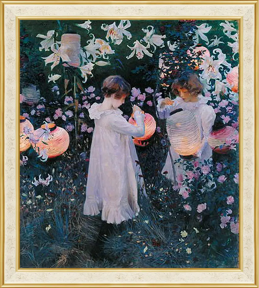 Картина в раме - Carnation, Lily, Lily, Rose - Гвоздика, лилия, лилия, роза. Джон Сингер Сарджент