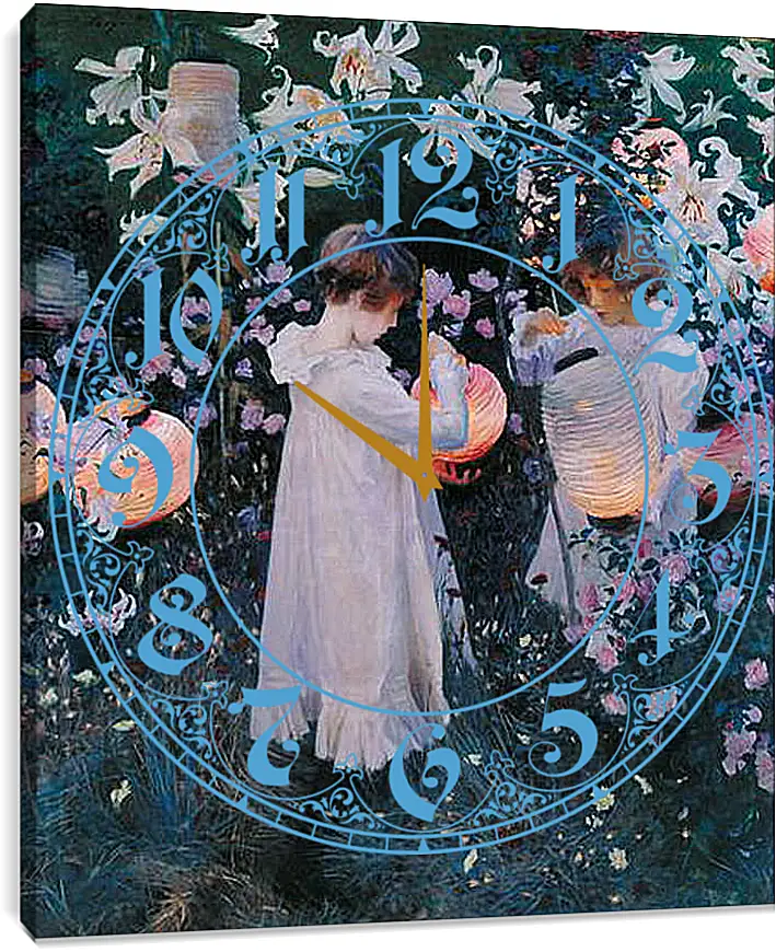Часы картина - Carnation, Lily, Lily, Rose - Гвоздика, лилия, лилия, роза. Джон Сингер Сарджент