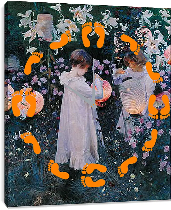 Часы картина - Carnation, Lily, Lily, Rose - Гвоздика, лилия, лилия, роза. Джон Сингер Сарджент